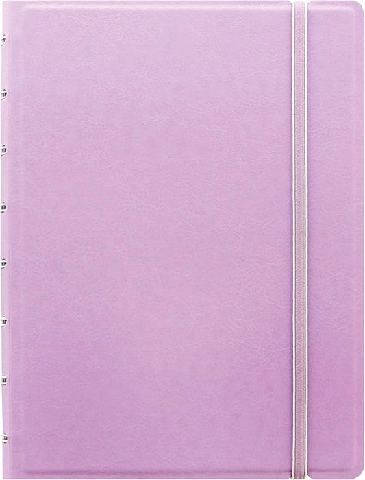 FILOFAX Refillable Pastel Notebook, A5 (8.25" x 5") Orchid - 112 Cream moveable pages - Index, pocket and page marker (B115054U)
