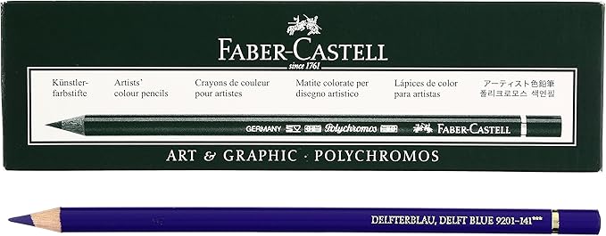 Faber Castel Polychromos Colored Pencils, 141, Deltu Blue, 6 Count