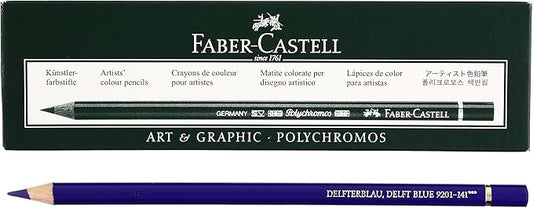 Faber Castel Polychromos Colored Pencils, 141, Deltu Blue, 6 Count