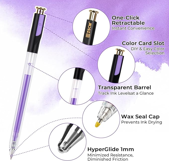 Retractable Macaron Gel Pens, 7 Colors Large Capacity Creamy Pastel Gel Ink Pens for Adult Coloring, 1.0 mm Fine Point Smooth Writing Color Pen for Kawaii Drawing Note Taking Aesthetic Art Supplies