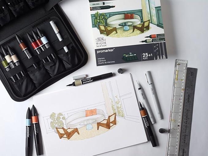 Winsor & Newton ProMarker Set, 25+1pcs. Wallet, Interiors