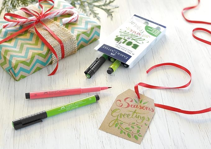 Faber-Castell Pitt Artist Pen Hand Lettering Set - 6 Modern Calligraphy and Lettering Markers in Assorted Nibs and Colors (Be Bold)