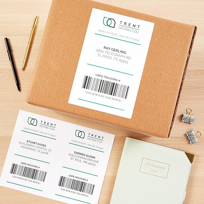 Avery Half-Sheet Printable Shipping Labels, 5.5" x 8.5" Customizable Stickers, White, 50 Blank Mailing Labels, Great for Mailing, Shipping, Organizing, and More (8126)
