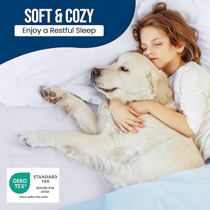 Utopia Bedding Waterproof Mattress Protector California King Size 2 Pack, Premium 200 GSM Terry Mattress Cover, Soft & Breathable Bed Cover, Fitted Sheet Style with Stretchable Deep Pocket 17" (White)