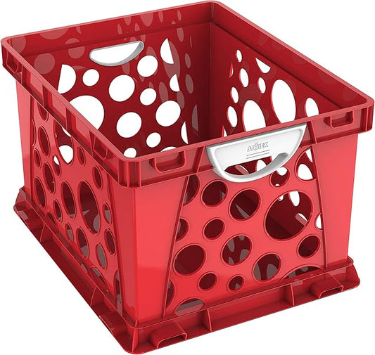 Storex Industries Premium Classroom File Crate with Handles, Multi-Colour, 43.18 x 35.56 x 26.67 cm (Model: 61456U03C)