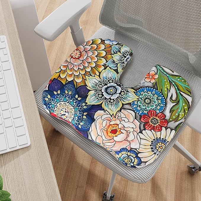 Tailbone Pain Relief Cushion, Memory Foam Seat Cushion for Pressure Relief Coccyx Cushion for Sciatica Pain Ergonomic Seat Cushion for Office Desk Chair