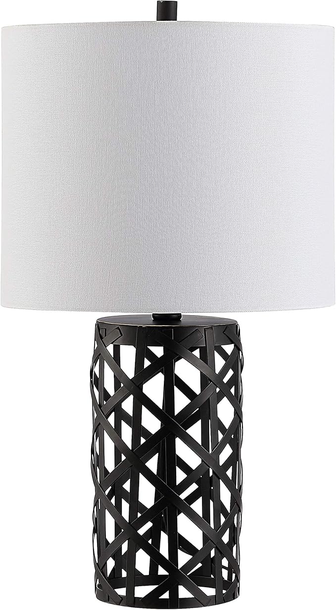 SAFAVIEH Lighting Collection Berny Modern Contemporary Industrial Farmhouse Black Iron 22-inch Bedroom Living Room Home Office Desk Nightstand Table Lamp (LED Bulb Included)