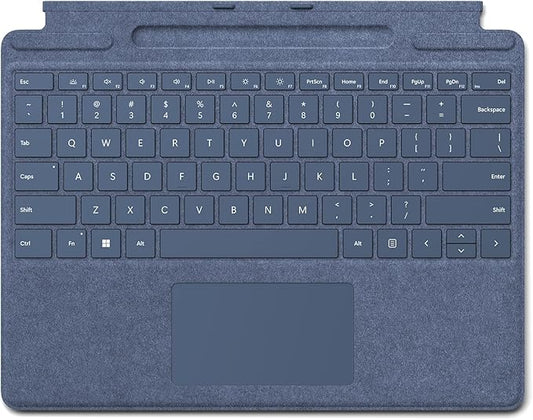Microsoft Surface Pro Signature Keyboard, Backlit Keys and Large Trackpad, Durable and Smooth Alcantara Material, Sapphire Colour, 10.01 x 12.53 x 0.7 inches