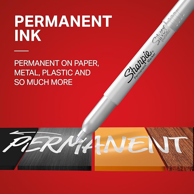 Sharpie Metallic Fine Point Permanent Marker, Assorted Colors, 2-Pack - 1829202