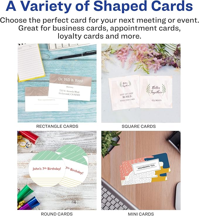 Avery Mini Business Cards, Sure Feed Technology, 1" x 3", Matte White, 160 Small Business Cards Total, Print-to-the-Edge, Laser/Inkjet Printable (5329)