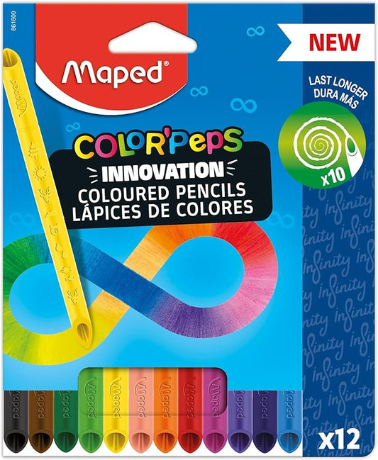 Maped Color'Peps Infinity Colored Pencils - No sharpening needed! - 12 Colors
