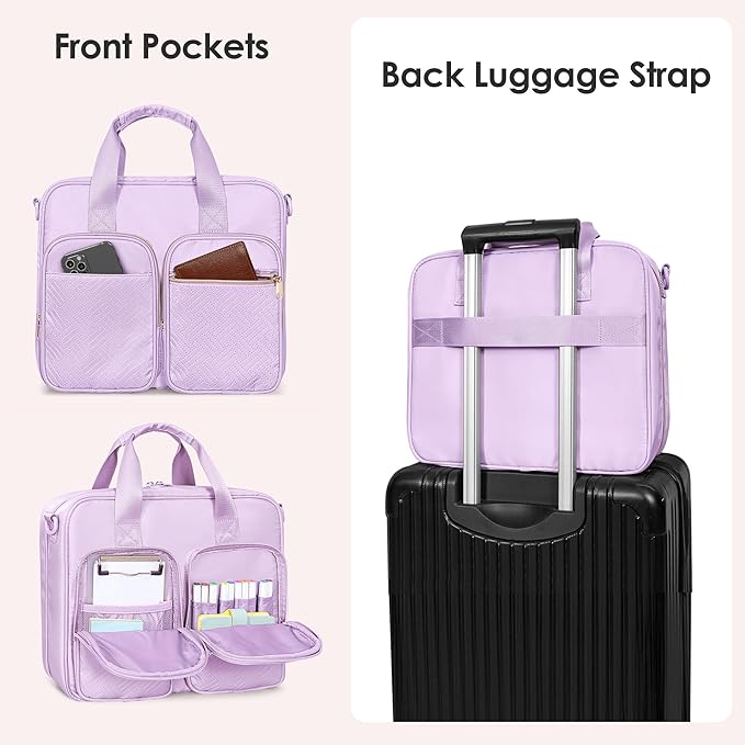 3 Ring Zipper Binder, 2 Inch Ring Binder Organizer Bag with Shoulder Strap Fits 13 Inch Laptop and 500 Sheets, Purple(Empty Bag Only)