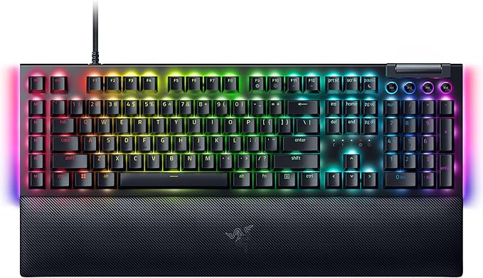 Razer BlackWidow V4 Mechanical Gaming Keyboard: Yellow Switches Linear & Silent - Chroma RGB - 6 Macro Keys - Magnetic Wrist Rest - Doubleshot ABS Keycaps - Roller & Media Keys - Snap Tap