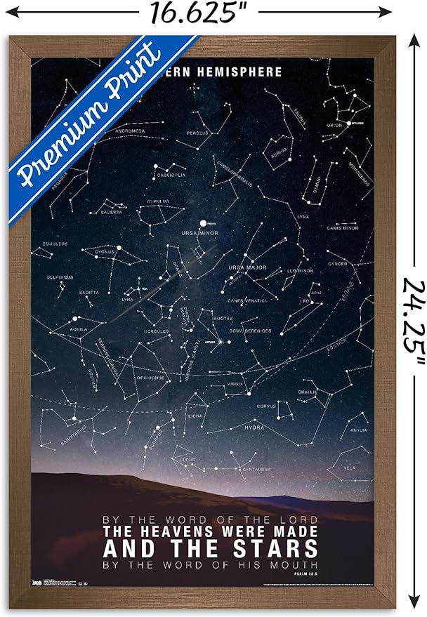 The Stars Wall Poster, 22.4L" x 14.7W", Bronze Framed Version