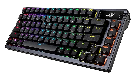ASUS ROG Azoth Wireless Mechanical Gaming Keyboard – 75% TKL, Tri-Mode Connectivity, Hot Swappable Pre-lubed ROG NX Storm Clicky Switches, PBT Keycaps, RGB, OLED Display, PC/Mac Support - Black