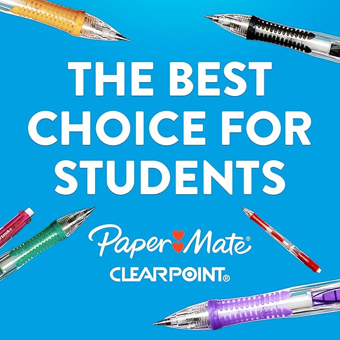 Paper Mate Clearpoint Mechanical Pencils 0.7mm HB #2 Pencil Set Art Supplies Teacher Supplies Sketching Pencils Drafting College School Black Barrels 4 Count