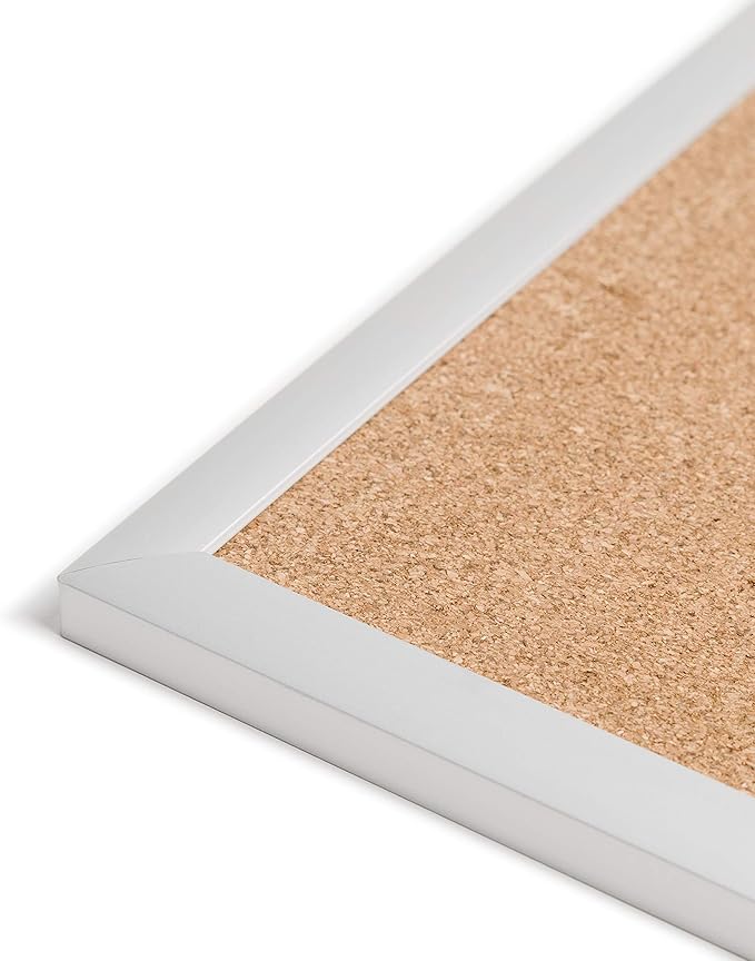 U Brands Cork Bulletin Board, 36" x 36" Inches, Silver Aluminum Frame (2877U00-01)