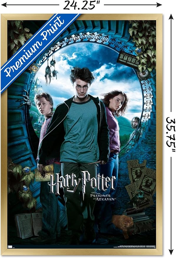 Trends International Harry Potter and the Prisoner of Azkaban - Sky One Sheet Wall Poster, 22.37" x 34.00", Gold Framed Version
