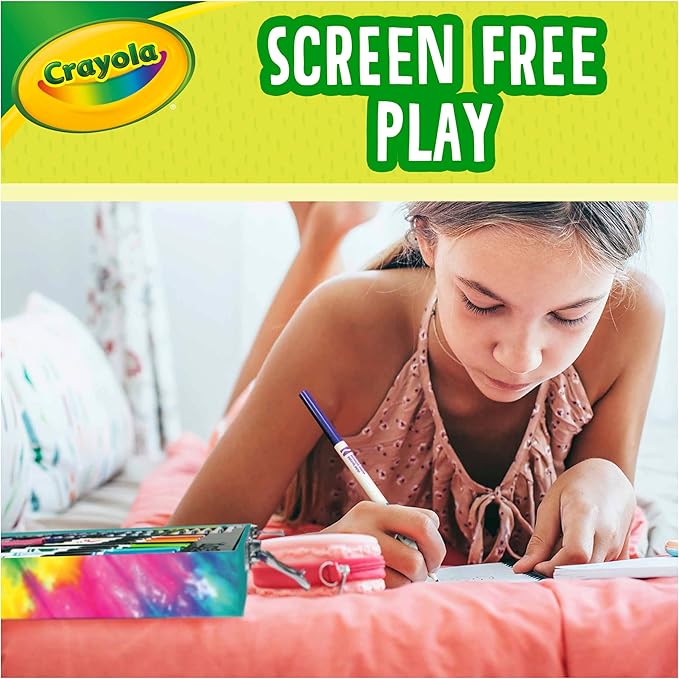 Crayola Inspiration Art Case Coloring Set - Tie-Dye (140ct), Essential Easter Basket Stuffers, Art Supplies Set For Kids, Travel Drawing Kit, Gift for Girls & Boys, Ages 5+ [Amazon Exclusive]