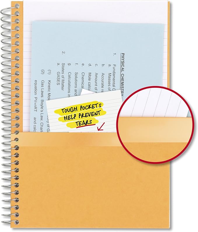 Five Star Spiral Notebook, 2 Subject, College Ruled Paper, 6" x 9-1/2", 80 Sheets, Fights Ink Bleed, Water Resistant Cover, Sedona Orange (840029CD1-ECM)