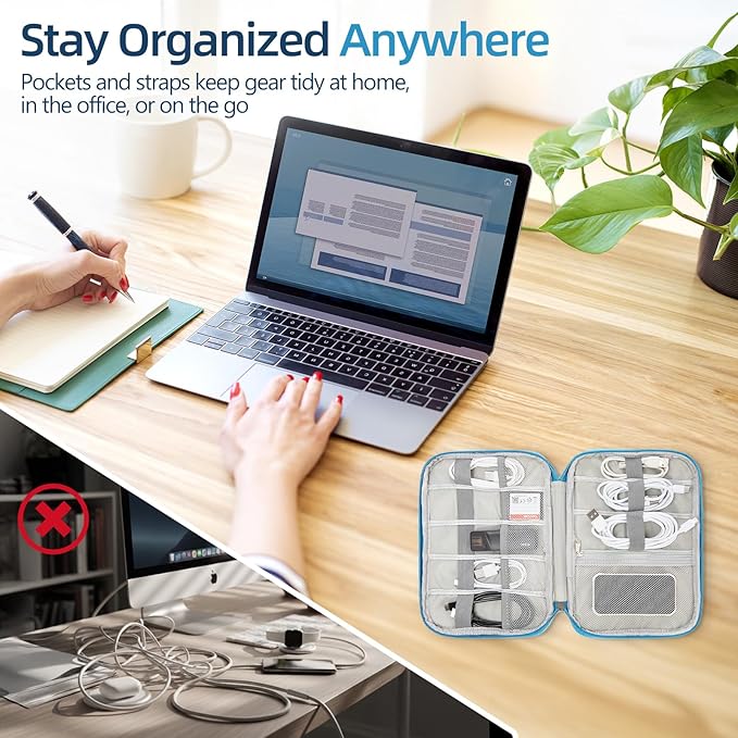 Electronics Organizer Travel Case,Travel Cable Organizer Pouch - Portable Storage Bag for Cord, Charger, Phone, Earphone, Electronic Accessories for Travel & Daily Use