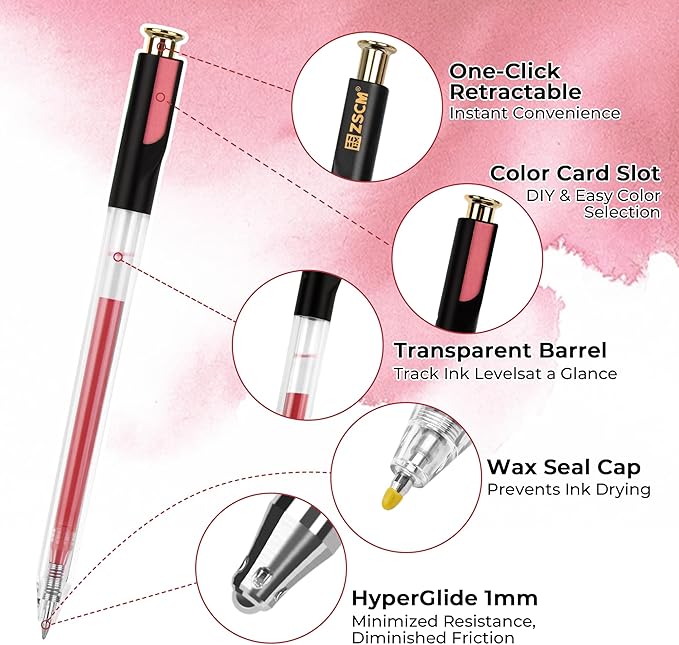 Retractable Morandi Gel Pens, 7 Colors Large Capacity Muted Grayish Gel Ink Pens for Adult Coloring, 1.0 mm Fine Point Smooth Writing Color Pen for Minimalist Art Note Taking Aesthetic Art Supplies