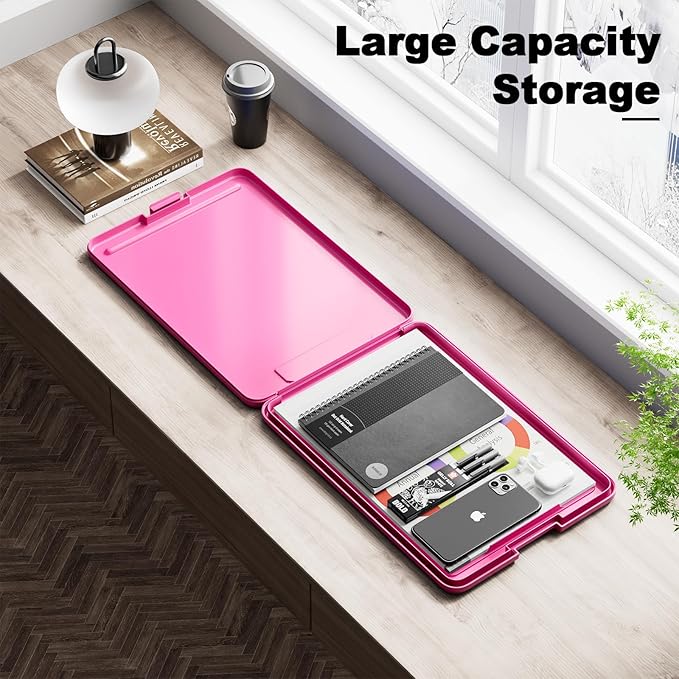 Hongri Clipboard with Storage, 8.5 x 11 Nursing Clip Board Foldable Storage for Nurses, Lawyers, Students, Classroom, Office, School, Size 13.4 x 9.4 X 0.9 in, Red