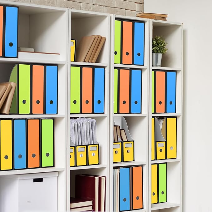Simple Houseware 6-Pack Magazine File Holder Box, Foldable Cardboard Organizer with Label Slot, Multicolor