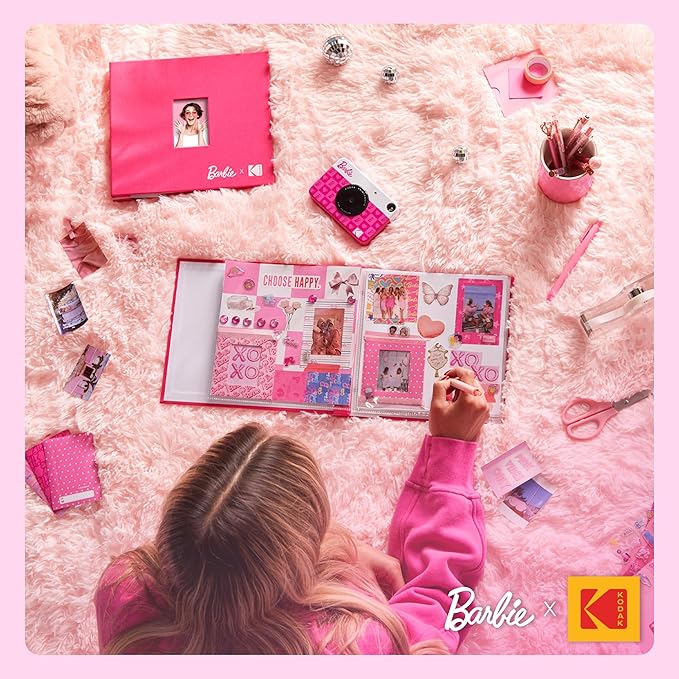 Kodak x Barbie Printomatic Full-Color Instant Print Digital Camera – 5MP Portable Barbie Camera - Colorful Photos On Zink 2x3 Sticky-Back Photo Paper – Fun Gift for Christmas Holiday - Iconic Style