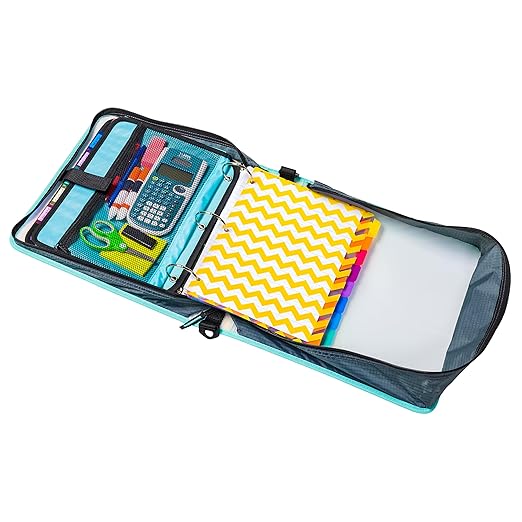 Case-it Iridescent Go Tab Zipper, 2" O-Ring with Removeable 5-Color tabbes, Expanding File Folder and Shoulder Strap and Handle, PS-440-VC-C, Iridescent