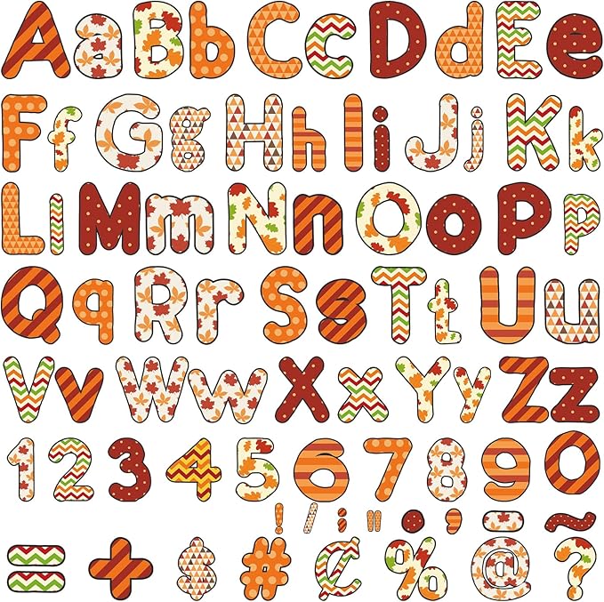 266 Pcs Letters Combo Pack Set Bulletin Board Letters Fall Thanksgiving Letters and Number Accents for Bulletin Board Display Home Decor