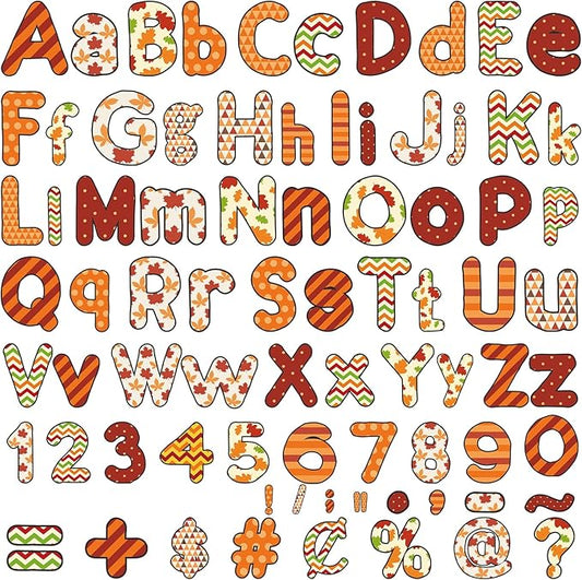 266 Pcs Letters Combo Pack Set Bulletin Board Letters Fall Thanksgiving Letters and Number Accents for Bulletin Board Display Home Decor