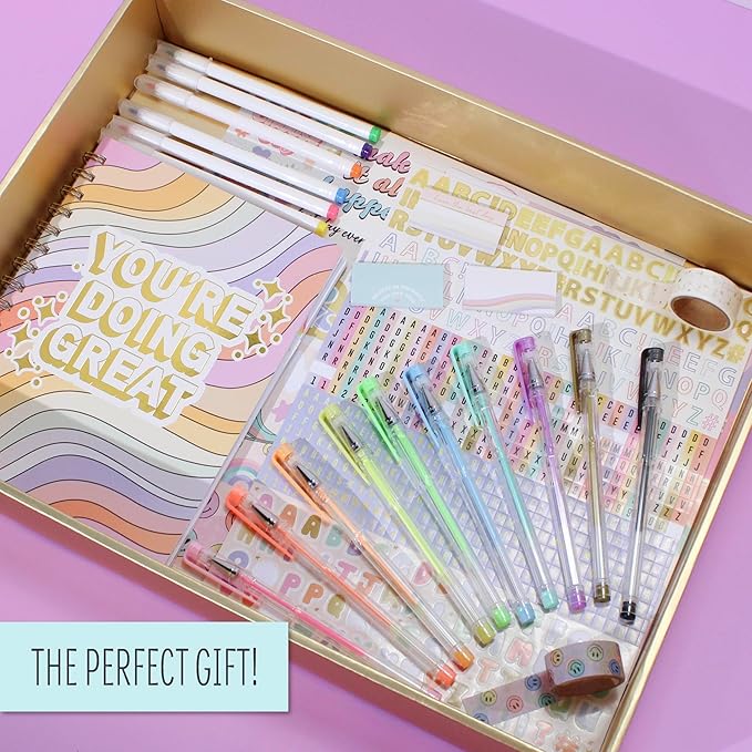 STMT Positivity Journaling Set, Includes Over 1500 Supplies, Self Care, Guided, Daily Journal, Great Gifts