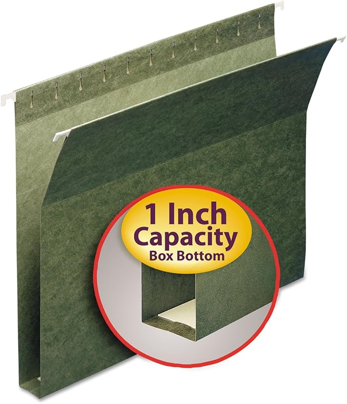 Smead Box Bottom Hanging File Folder, 1" Expansion, Letter Size, 25 per Box (64239)