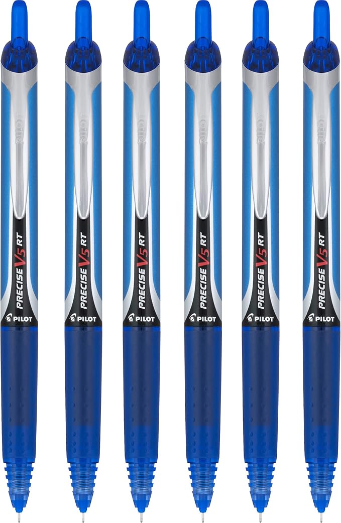 6 PENS: Pilot Precise V5 Retractable Blue Pens, Single Pen (26063) by Pilot