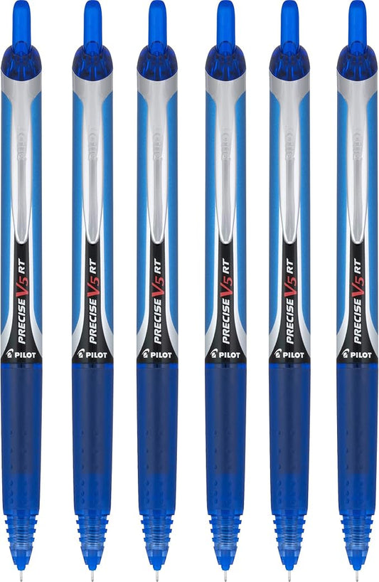 6 PENS: Pilot Precise V5 Retractable Blue Pens, Single Pen (26063) by Pilot