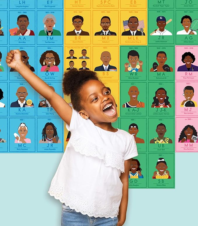 Carson Dellosa 15 pc Inspiring African American Leaders Bulletin Board Set, Periodic Table of 63 Activists, Athletes, Politicians, Artists and More, Black History Month Decorations and Classroom Decor