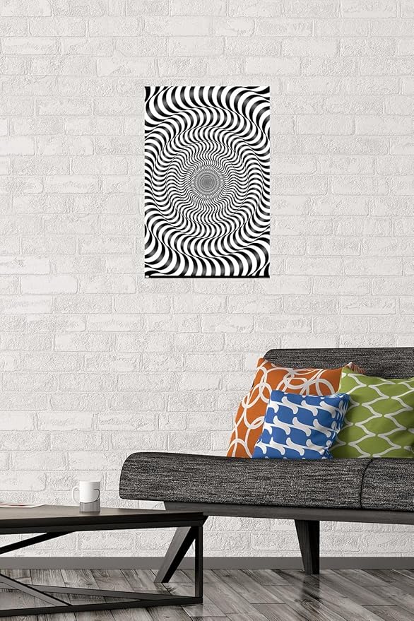 Trends International Zebra Stripe Optical Illusion Wall Poster, 14.725" x 22.375", Premium Unframed Version