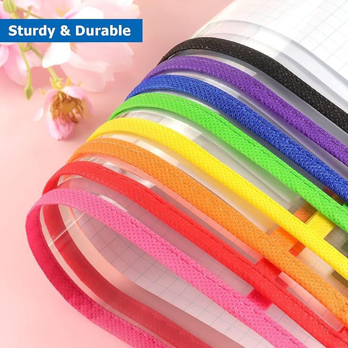 Tamaki 8 Pack Dry Erase Pockets Sleeves with Rings, 10 x 14 Inch Ticket Holders Clear Plastic Sheet Protectors for Teacher Classroom Supplies, 8 Assorted Colors