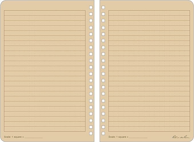 Rite in the Rain Weatherproof Side Spiral Notebook, 4.625" x 7", Tan Cover, Universal Pattern (No. 973T)