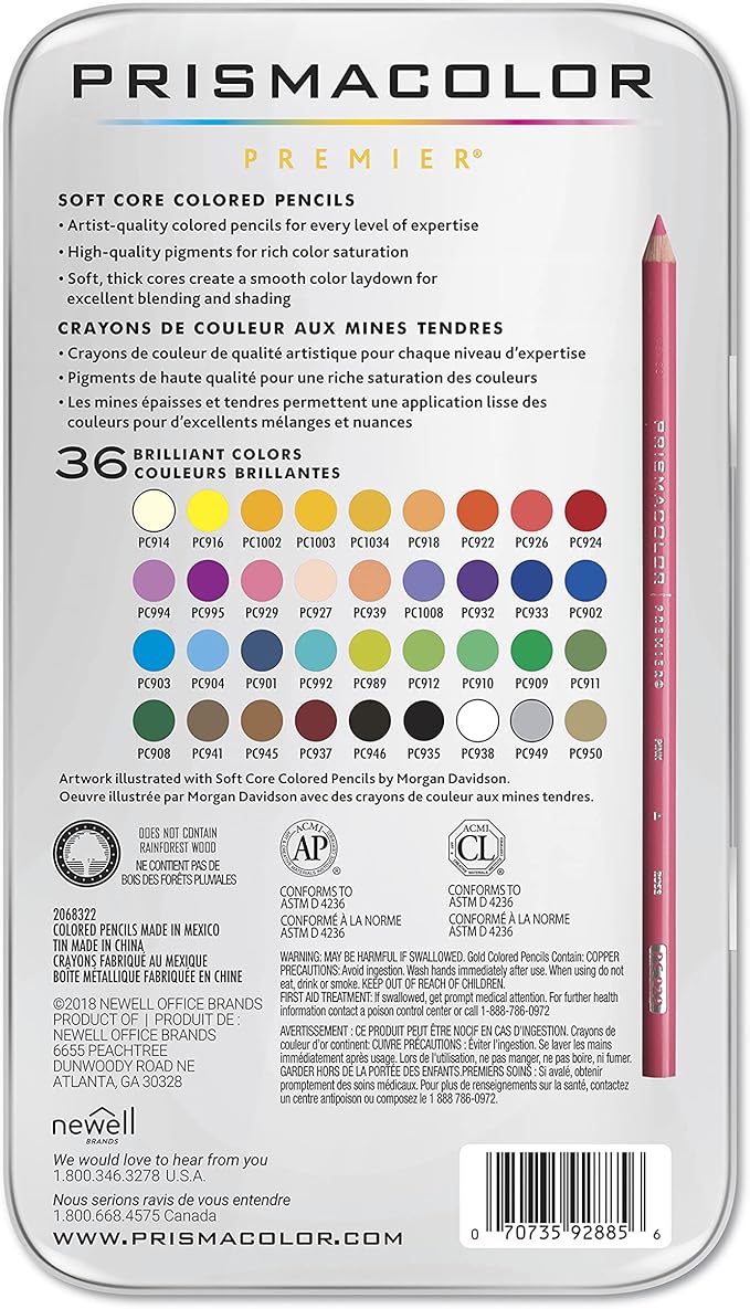 Prismacolor Premier Soft Core Colored Pencils, Assorted Colors, 36ct.