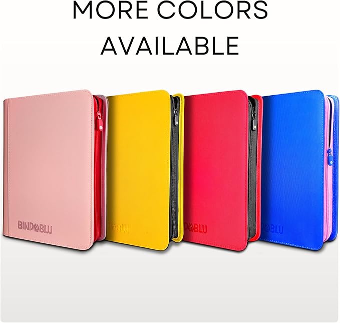 9 Pocket Trading Card Zip Binder - 360 Side Loading Pocket Binder for Colletible Games, Sport, TCG - Trading Card Binder - Gift Card holder for Boys and Girls - Blue card binder