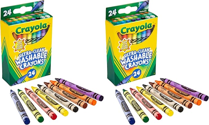 Crayola Washable Crayons, School Supplies, 24 Count (Pack of 2)
