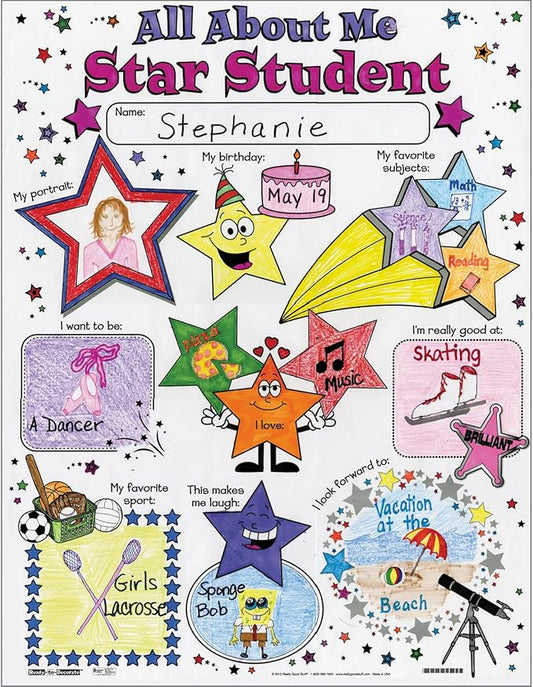 Ready-to-Decorate All About Me Star Student Posters - 24 Posters