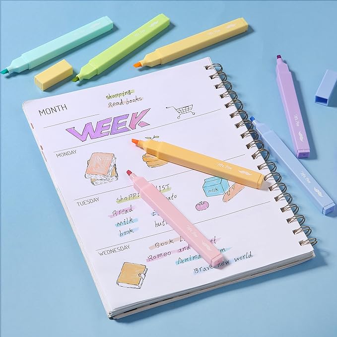 Mr. Pen- Aesthetic Highlighters, 8 Pcs, Chisel Tip, Pastel Candy Colors, Cute Assorted Colors, Bible Highlighters and Pens No Bleed for Bible Pages (Pack of 2)