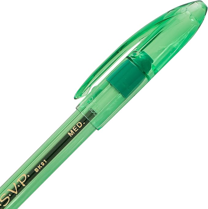 Pentel RSVP Ballpoint Pen,(1.0mm),Medium Line,Assorted Ink (BK91CRBP8M),(Pack of 16)