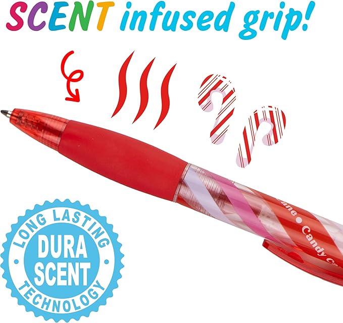 Holiday Smens - Patented Gourmet Scented Colored Glitter Gel Ink Pens, Medium Point, 6 Count - Fun, Cute, Cool, Smelly Pens for Kids