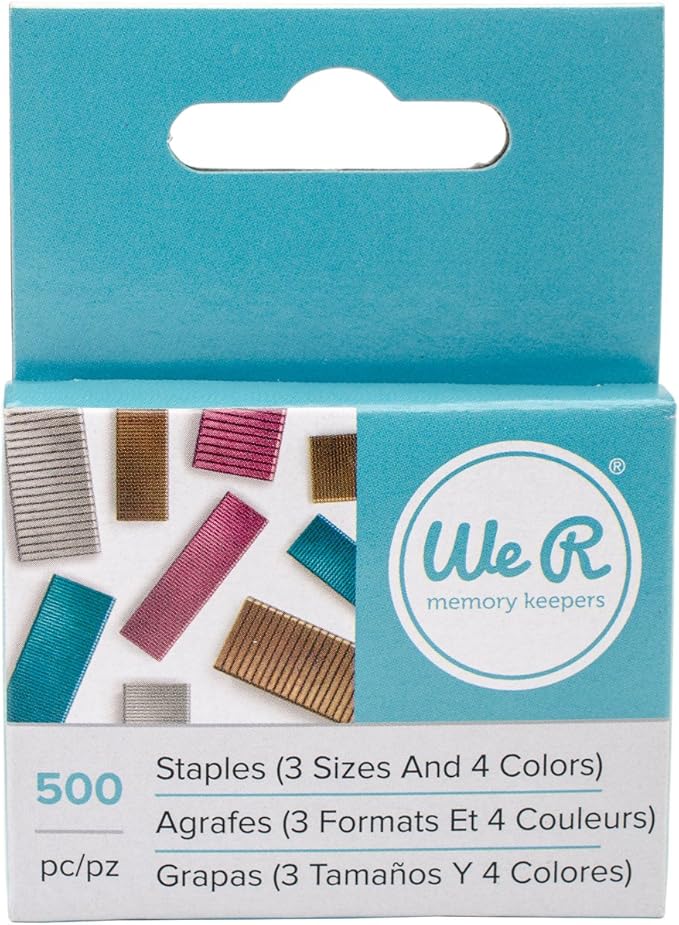 We R Memory Keepers 0633356628989 Stapler Basic Tool-Multi Color Staple Pack (500 Pieces), Multicolour