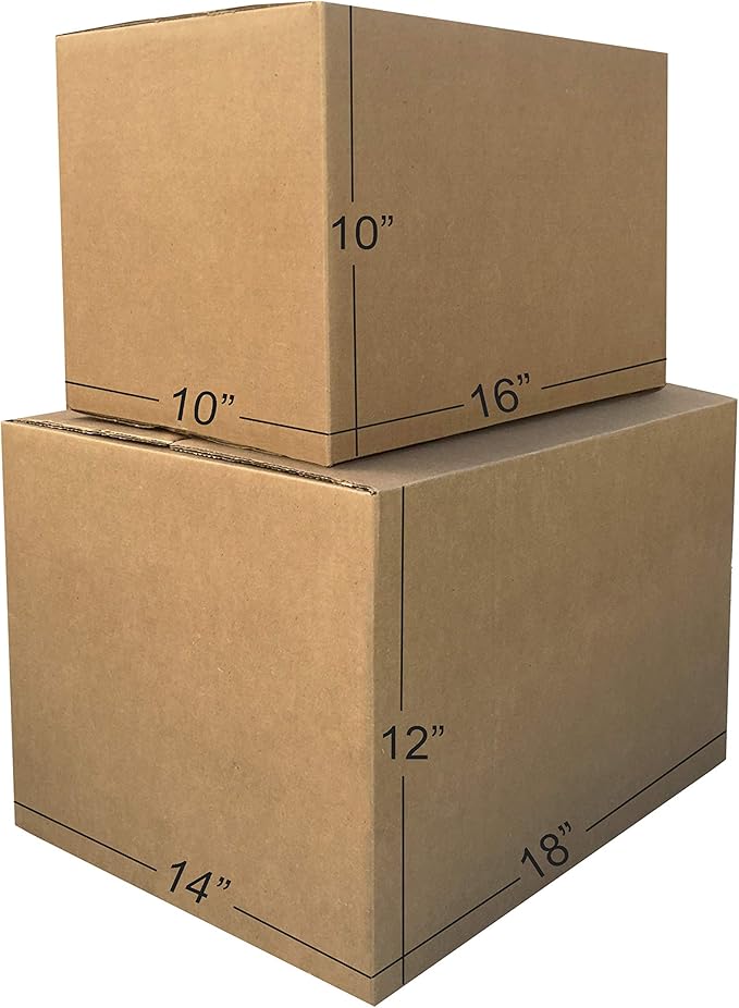 Amazon Basics Moving Boxes Kit, Small and Medium Cardboard Box Combo, Packing and Shipping Supplies, Assorted Sizes, Brown, 15-Pack