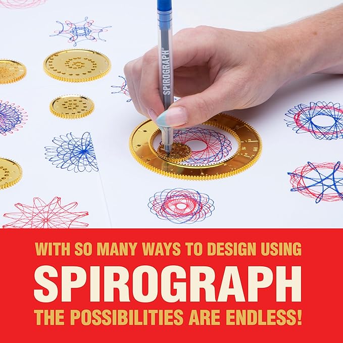 Spirograph Die-Cast Collectors Set – Special Edition, Arts and Crafts, Kids Toys, Art Supplies, Craft Supplies, Drawing Kit, Spiral Art, Metal Gear Design Kit, Pens, Design Sheet Included, Ages 8+